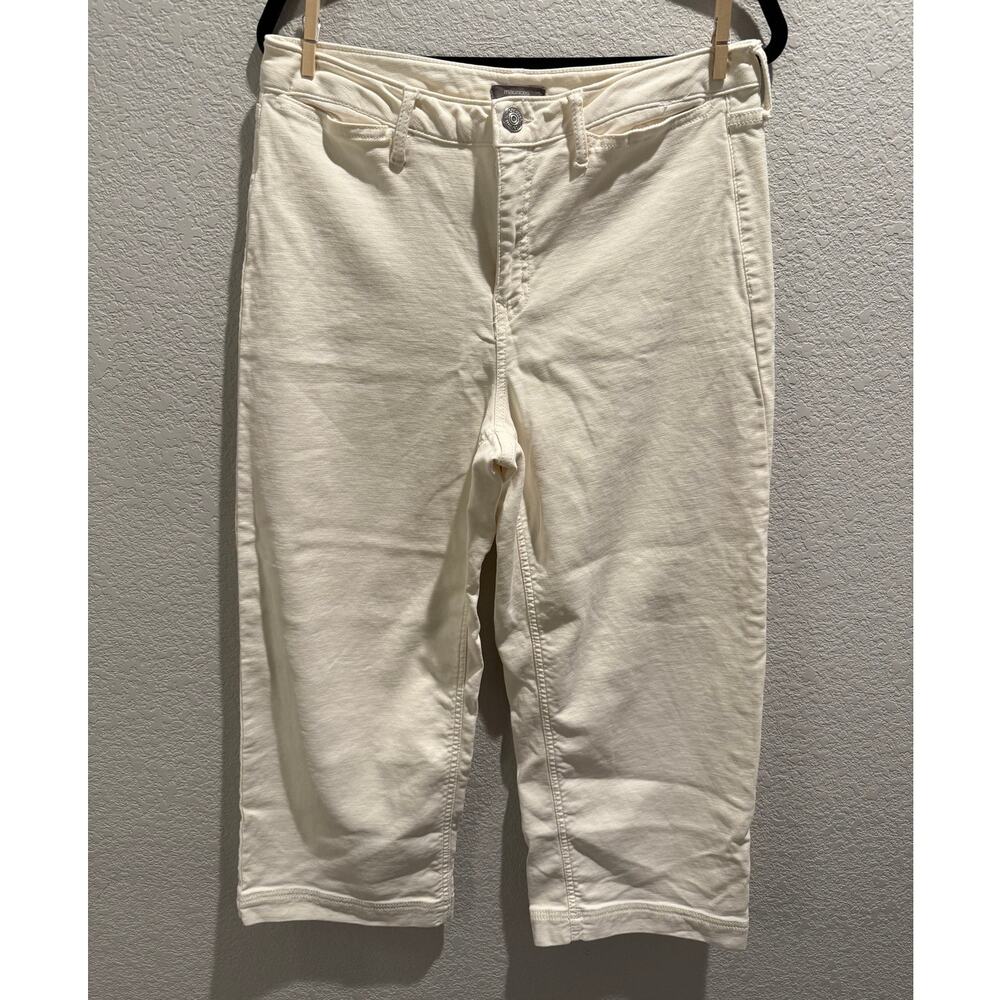 Maurices‎ Stretch Twill HR Wide Leg Pant in Cream Size 12